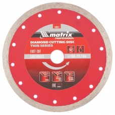 Диск алмазный, отрезной сплошной, 180 х 22,2 мм, тонкий, мокрая резка Matrix Professional