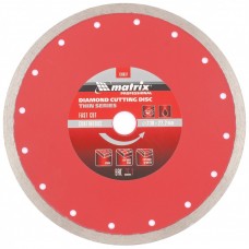 Диск алмазный, отрезной сплошной, 230 х 22,2 мм, тонкий, мокрая резка Matrix Professional
