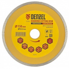 Диск алмазный, отрезной сплошной, 150 х 22,2 мм, мокрая резка Denzel