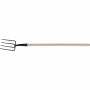 Вилы 4 - х рогие, огородные, 175 х 220 х 1320 мм, кованые, деревянный черенок, Арти, Россия